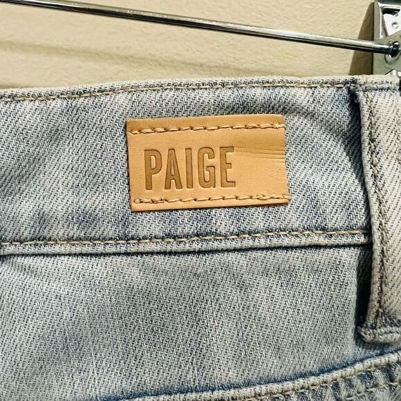 PAIGE light wash pleated trouser cuff jeans size 27 - Picture 8 of 12